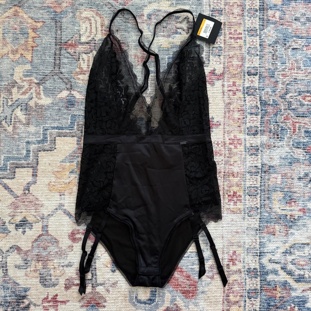 Calvin Klein Black The Luxury of Black V-Neck Bodysuit
